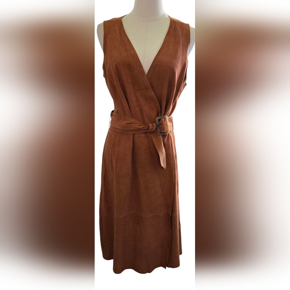 NWT Banana Republic Brown Genuine Goat Suede Dress~Reasonable Offers Only - Picture 4 of 12